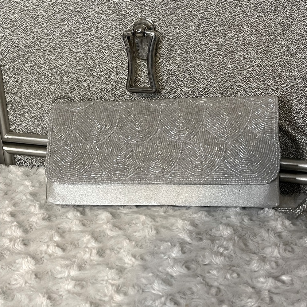 Elegant Silver Clutch Bag